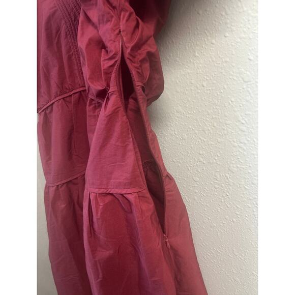 NWT Madewell Puff-Sleeve Mini Dress Poplin Fall Photos Tiered 100% cotton pocket - Picture 2 of 10